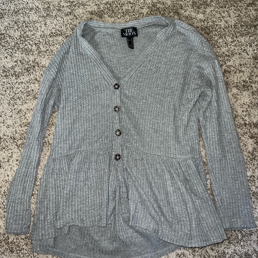 Button down waffle shirt